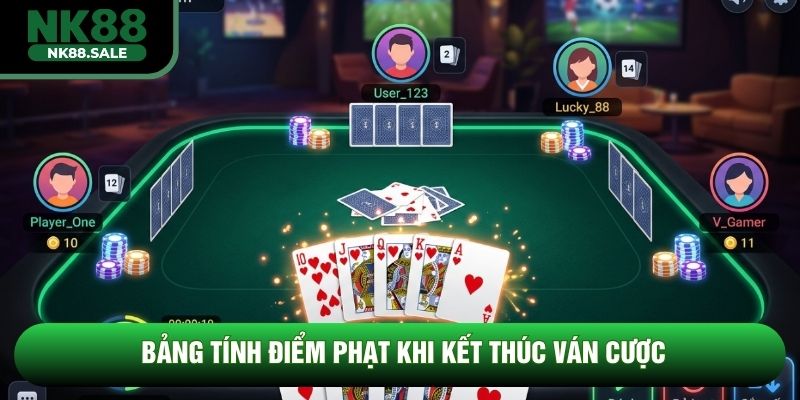 Bảng tính điểm phạt khi kết thúc ván cược