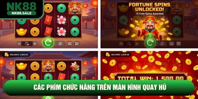 Các phím chức năng trên màn hình quay hũ