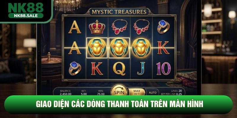 Giao diện các dòng thanh toán trên màn hình