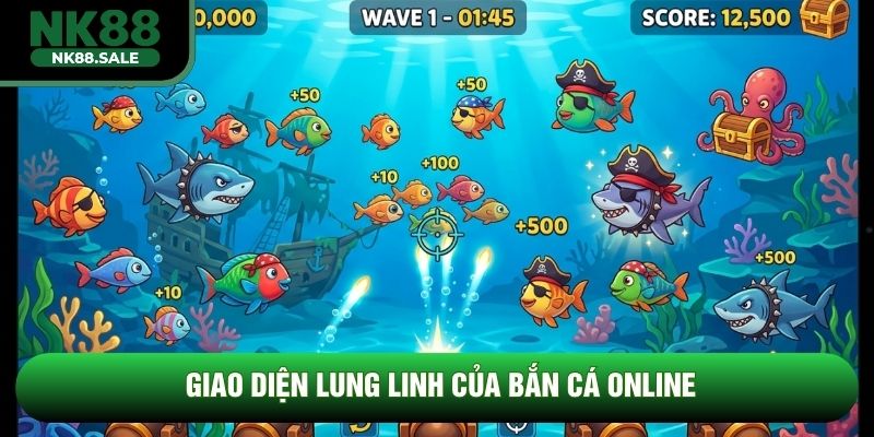 Giao diện lung linh của bắn cá online